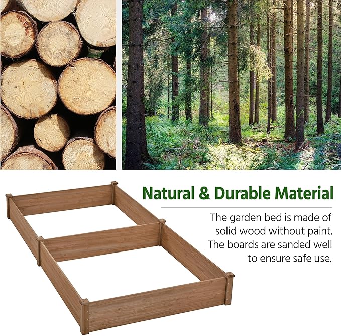 Yaheetech 8×4ft Wooden Horticulture Raised Garden Bed Divisible Elevated - Image 6