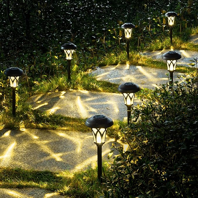 GIGALUMI 6 Pack Solar Pathway Lights Outdoor, Metal Glass & ABS Solar Landscape - Image 6