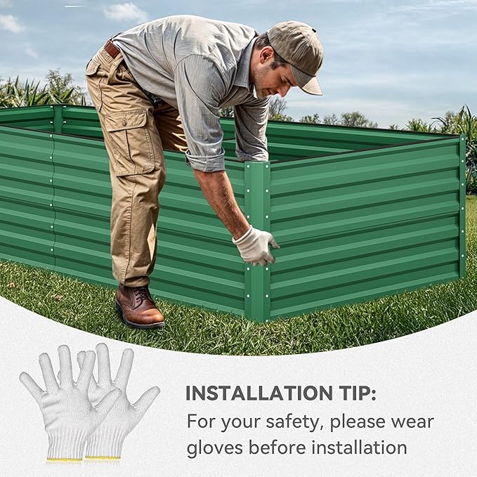 YITAHOME 8x4x2ft Large Raised Garden Bed Kit, Galvanized Metal Planter Box - Image 2
