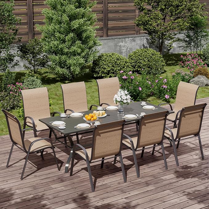 UDPATIO Patio Chairs Set of 8, Stackable Outdoor Dining Chairs - Image 2