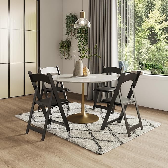 300 Black Resin Stackable Folding Chair - Image 2