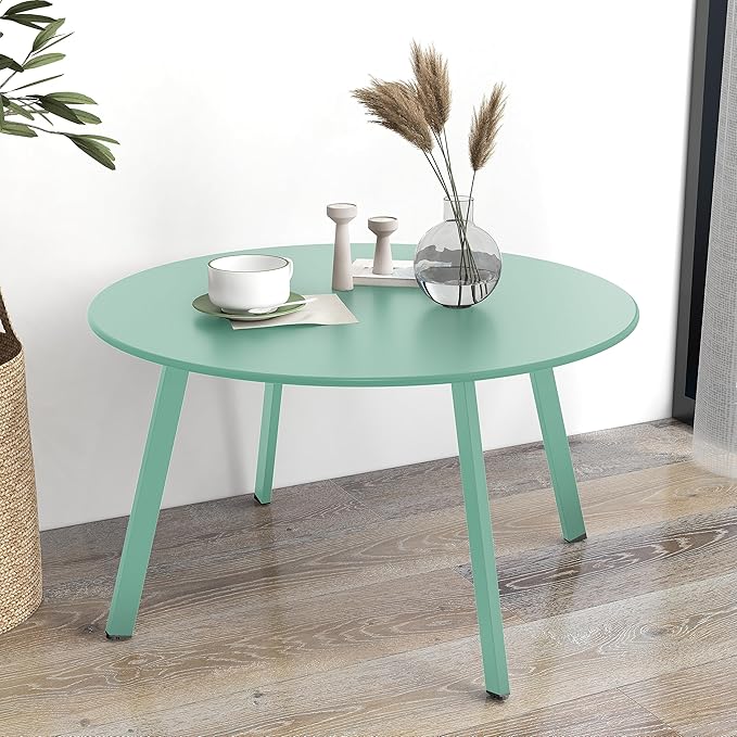 Grand Patio Round Steel Patio Coffee Table, Weather Resistant Outdoor Large - Image 9