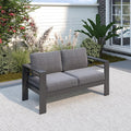 Solaste Outdoor Loveseat Aluminum Patio Furniture Sofa, All-Weather Metal by Solaste