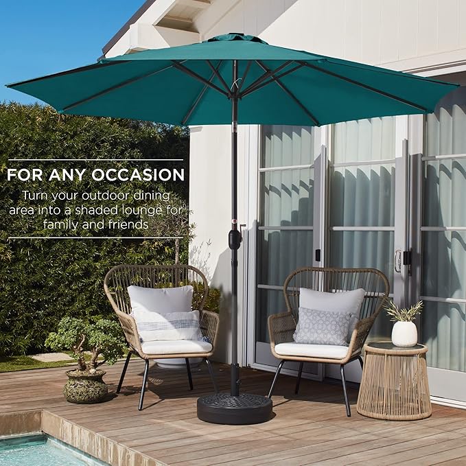 Best Choice Products 10ft Outdoor Table Compatible Steel Polyester Market Patio - Image 3