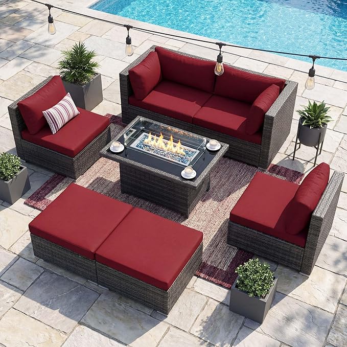 NICESOUL 7 Piece Oversized Patio Furniture Sofa Set by NICESOUL