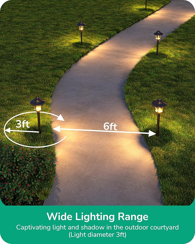 EDISHINE Low Voltage Pathway Lights Wired, 12V 3W 120LM 3000K Seed Glass - Image 3
