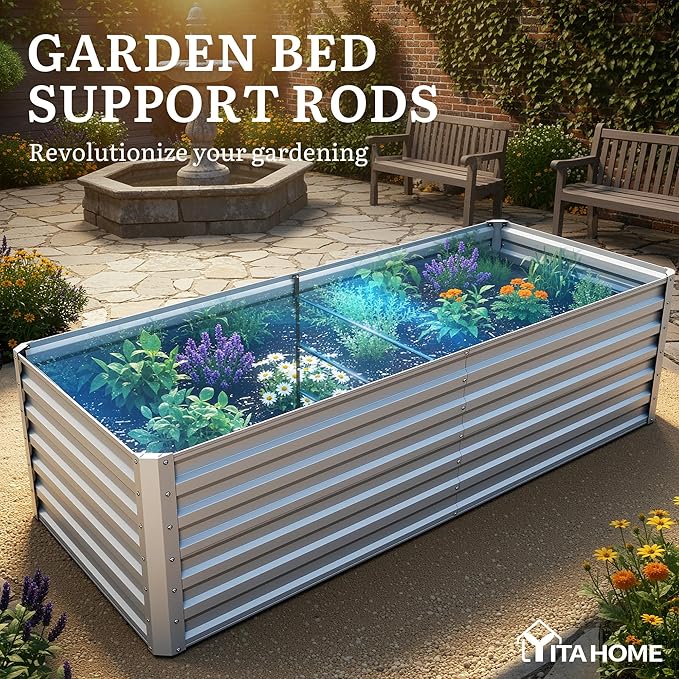 YITAHOME 6x3x2ft 2pcs Large Raised Garden Bed Kit, Galvanized Metal Planter Box - Image 7
