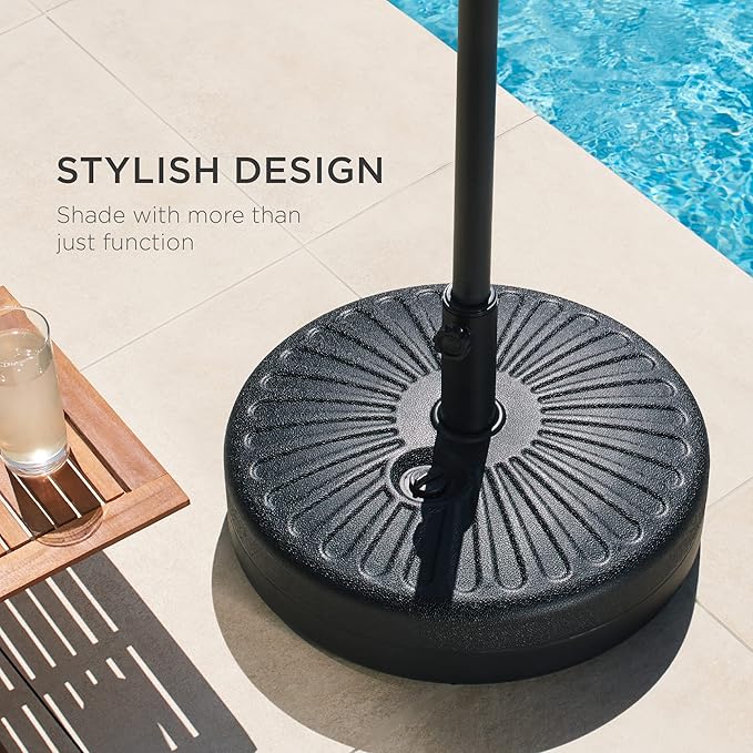Best Choice Products Fillable Umbrella Base Stand Round Sunburst Plastic Patio - Image 6