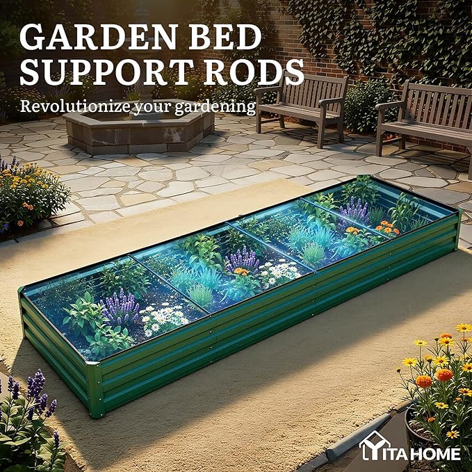 YITAHOME 4pcs 12x4x1 ft Galvanized Raised Garden Bed Kit, Large Metal Planter - Image 7