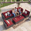 NICESOUL 8 Piece Modern Patio Couch Set, 29.3'' High Back Oversized Wicker by NICESOUL