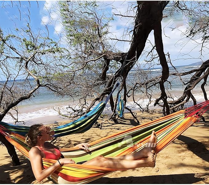 ANYOO Cotton Hammock Portable Camping Hammocks - Image 8