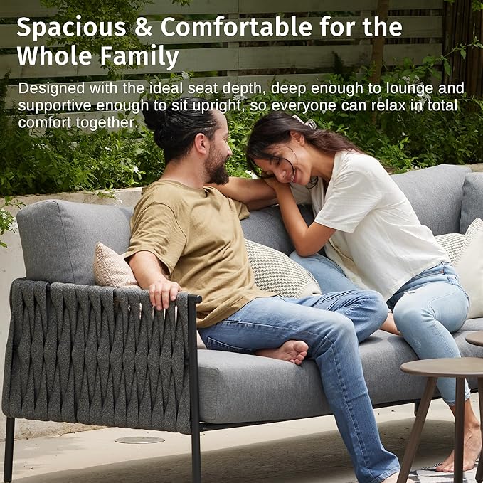 EAST OAK 5-Piece Patio Furniture Set | Life Chatter 5-Seat Outdoor Furniture | - Image 6