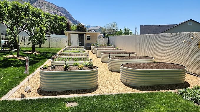 A ANLEOLIFE 8x4x2ft Galvanized Raised Garden Bed Kit, Oval Metal Deep Root - Image 4