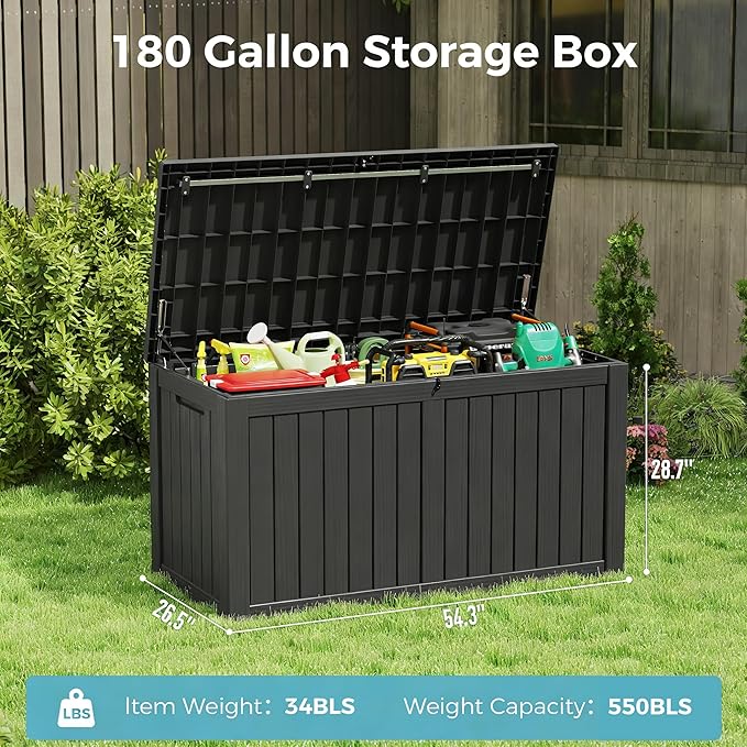 Outdoor Storage Box, Resin Deck Boxes Indoor and outdoor, Waterproof Storage - Image 2