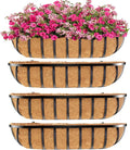 30 Inch Window Deck with Coco Liner, Fence Metal Hanging Flower Planter Window by YM