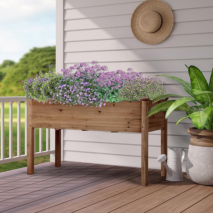 Yaheetech 2pcs Raised Garden Bed 48x24x30in Elevated Wooden Horticulture - Image 8