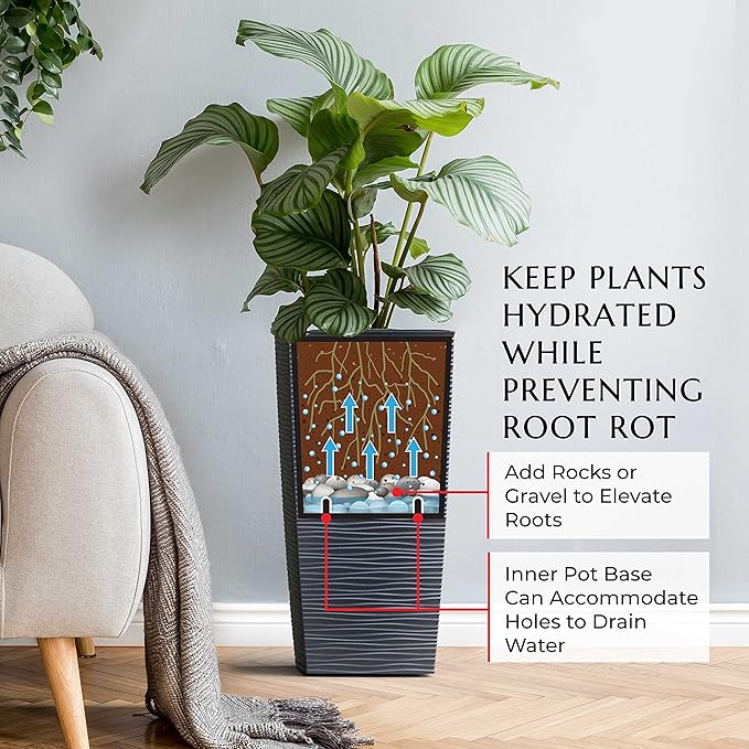 Mueller Janska M-Resin Heavy Duty Tall Planter, Indoor/Outdoor Grande Plant - Image 6