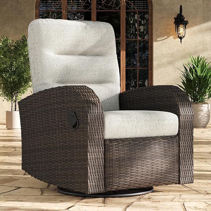 LayinSun Oversized Wicker Outdoor Swivel Glider Recliner by LayinSun