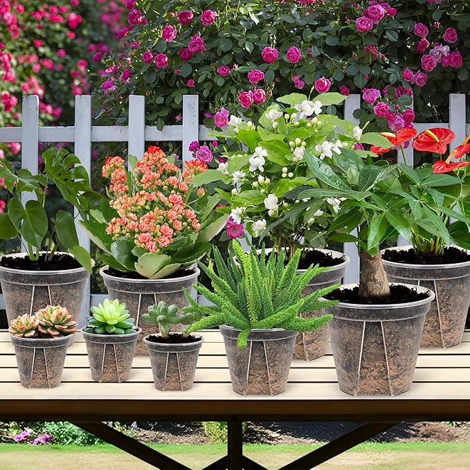 5 Set 7 Inch Transparent Plastic Garden Pots - Image 7