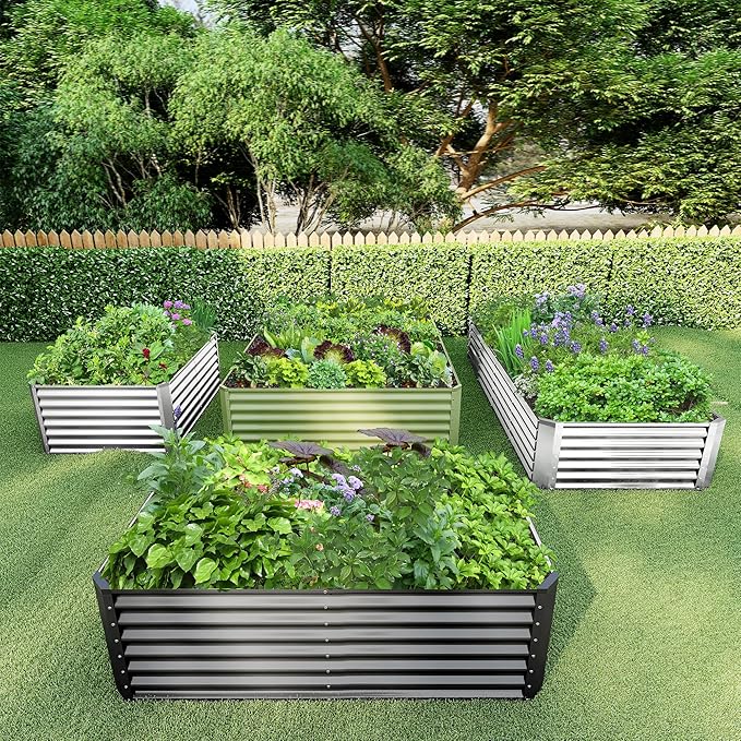 6x3x2FT Galvanized Raised Garden Bed, Galvanized Planter Boxes Outdoor - Image 7