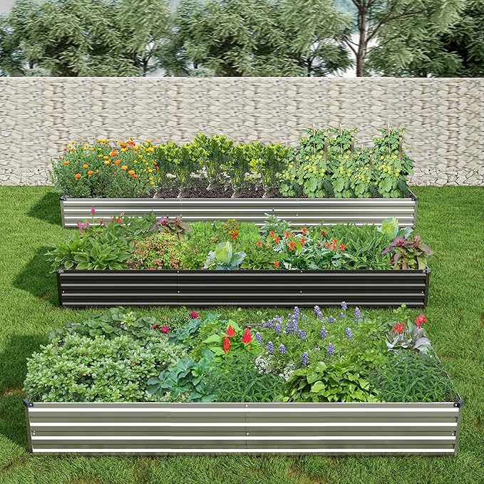 2PCS 9x3x1ft Galvanized Raised Garden Bed Kit, Metal Planter Box - Image 8