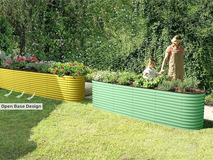 9-in-1 Galvanized Raised Garden Beds Outdoor // 8×2×2.5 ft Modular Planter - Image 3