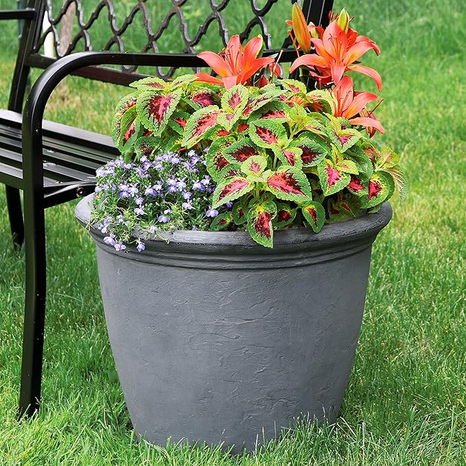 Sunnydaze 20-Inch Anjelica Large Plastic Pot - Image 9