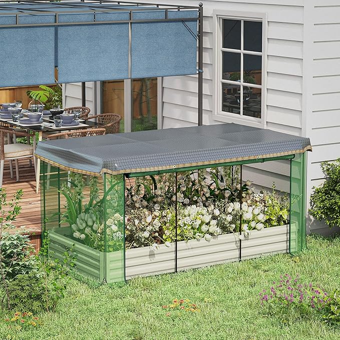 Outsunny 7.3 x 3.4 x 1 ft Galvanized Raised Garden Bed - Image 2