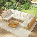 Outsunny 7 Piece Wicker Patio Furniture Set, Modular Outdoor Sectional by Outsunny