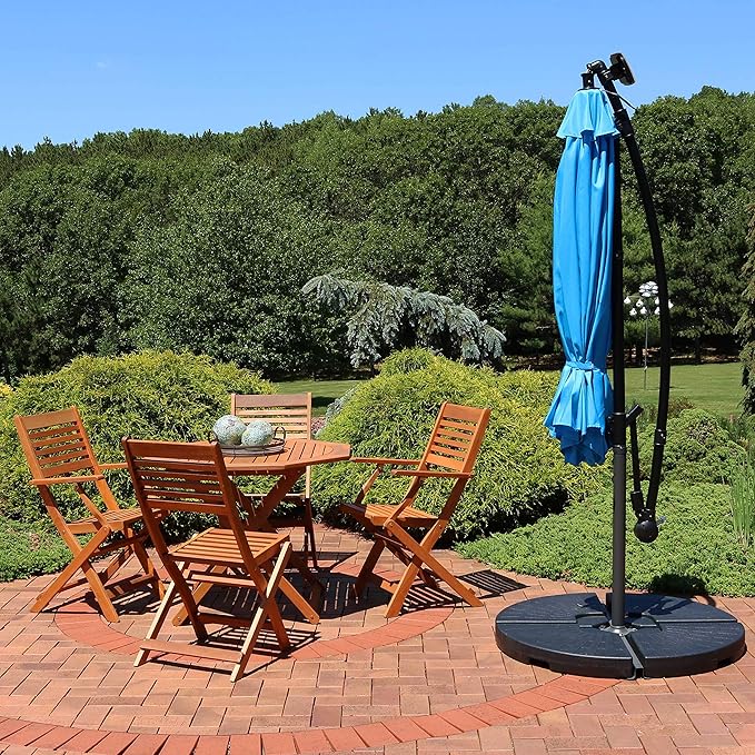 Sunnydaze 10' Solar Offset Patio Umbrella - Image 8