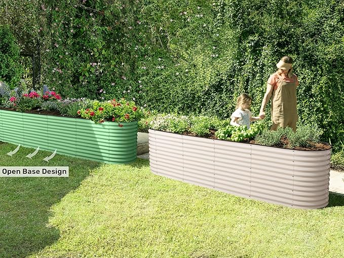 9-in-1 Galvanized Raised Garden Beds Outdoor // 8×2×2.5 ft Modular Planter - Image 3