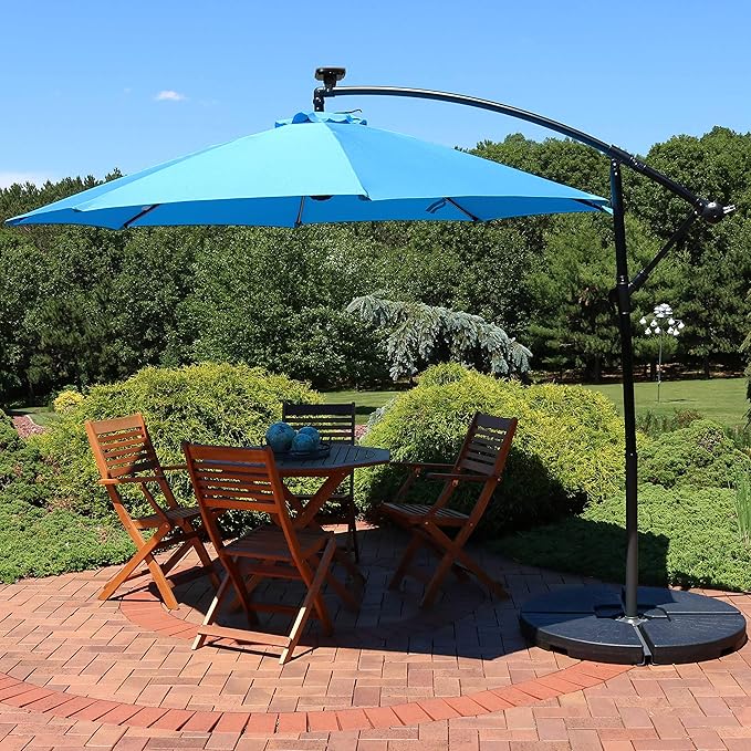 Sunnydaze 10' Solar Offset Patio Umbrella - Image 4