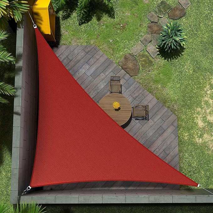 Amgo Custom Size 18' x 18' x 25.5' Red Right Triangle Sun Shade Sail Order to by Amgo