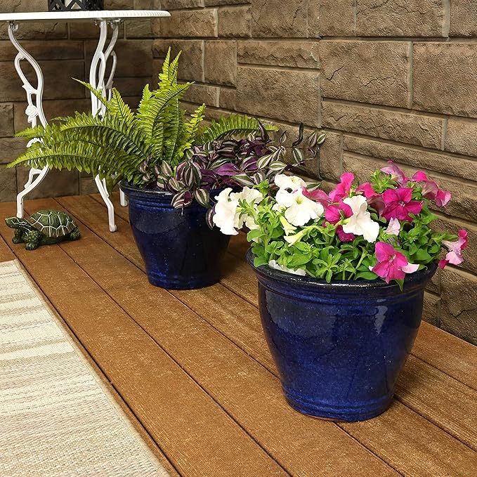 Sunnydaze Round Ceramic Planter - Image 7