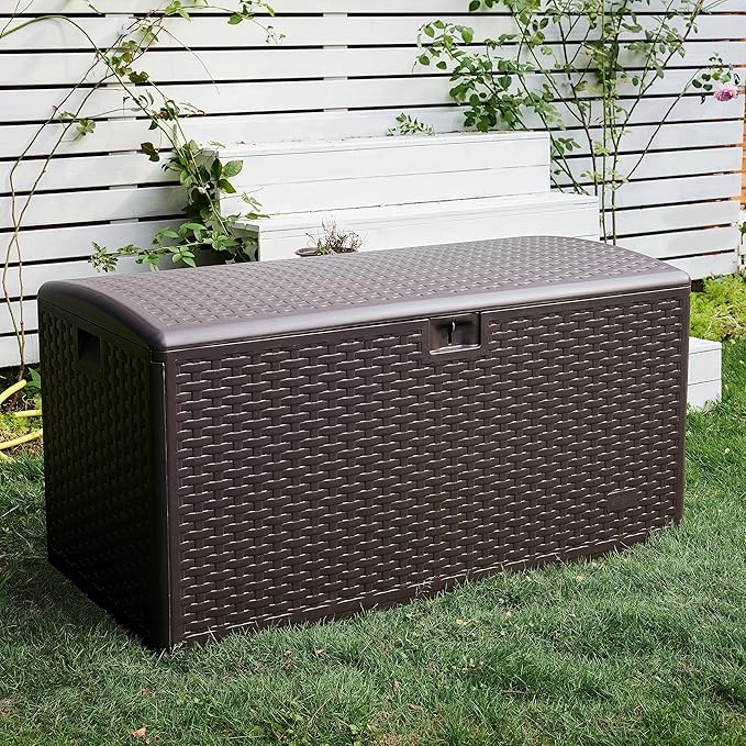 Amazon Basics Outdoor Storage Deck Box, Weather-Resistant, 99 Gallon, - Image 8