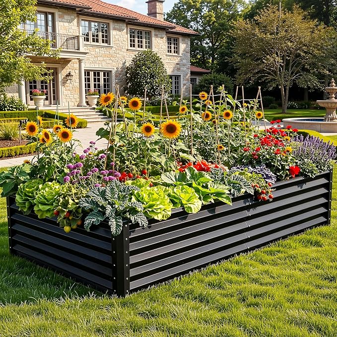 YITAHOME 2pcs 8x4x1.5 ft Galvanized Raised Garden Bed Kit, Large Metal Planter - Image 2