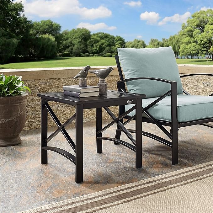 Crosley Furniture Kaplan Weather Resistant Metal Outdoor Side Table - Image 2