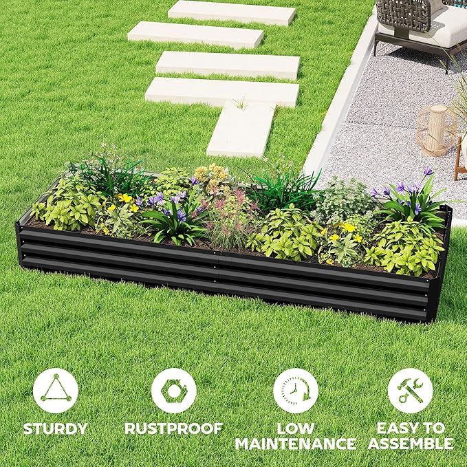 Outsunny Galvanized Raised Garden Bed, - Image 5