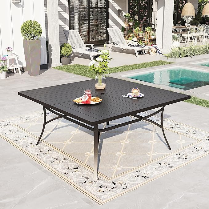 PHI VILLA Large Outdoor Square Dining Table - Image 9