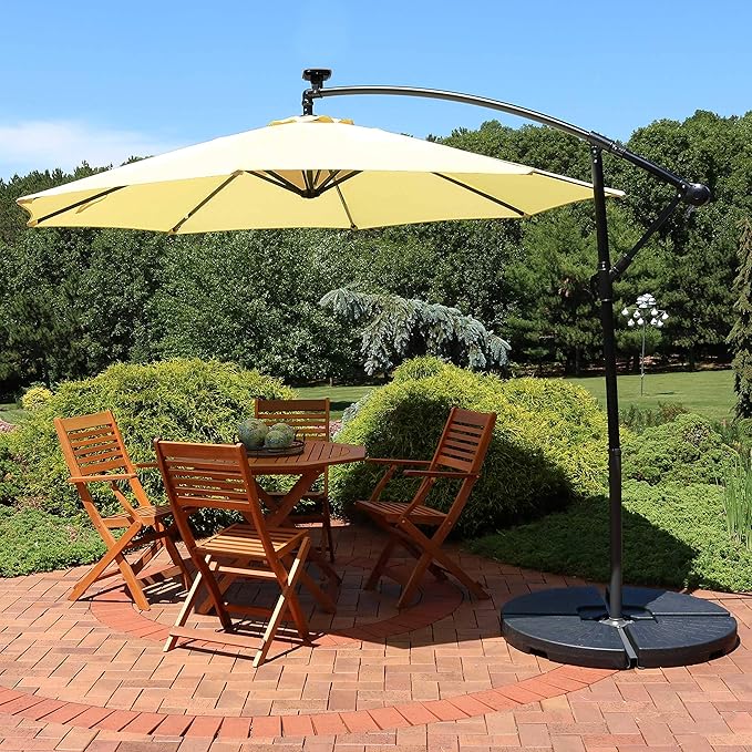 Sunnydaze 10' Solar Offset Patio Umbrella - Image 4