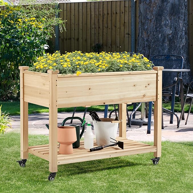Yaheetech 42x23x33in Wooden Raised Garden Bed - Image 2