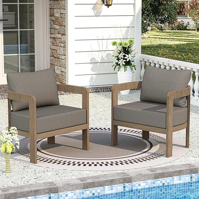 Outdoor Furniture Set, Metal Modern Outside Furniture by COMLAXFIELD