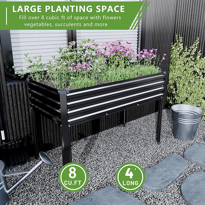 48×24×30in Galvanized Raised Garden Bed, Metal Elevated Planter Box - Image 6