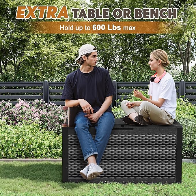 Outdoor Storage Box, Resin Deck Boxes Indoor and outdoor, Waterproof Storage - Image 5