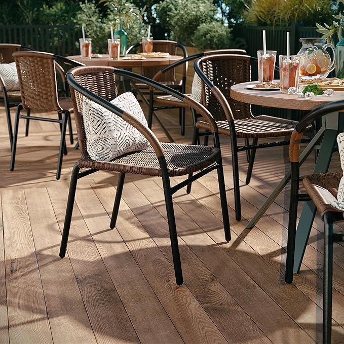 Flash Furniture Lila Modern Rattan Indoor/Outdoor Stackable Dining Chairs - Image 6
