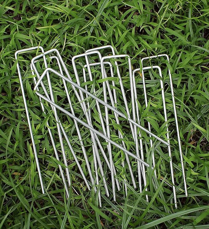 6 Inches Landscape Staples Galvanized Steel Garden Stakes Securing Pegs - Image 5