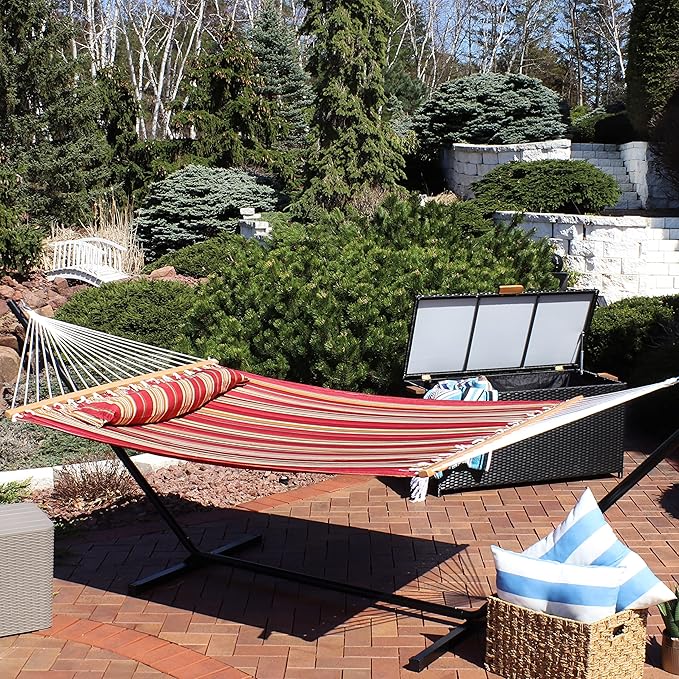 Sunnydaze Quilted Outdoor Hammock - Image 8