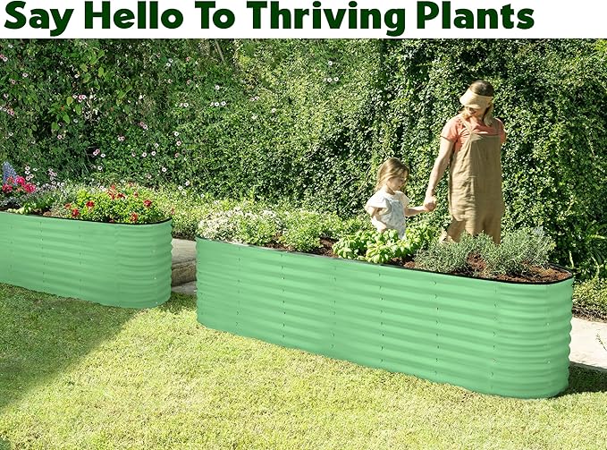 Plant & Plot Galvanized Raised Garden Beds Outdoor // 8×2×2 ft Planter Raised - Image 4