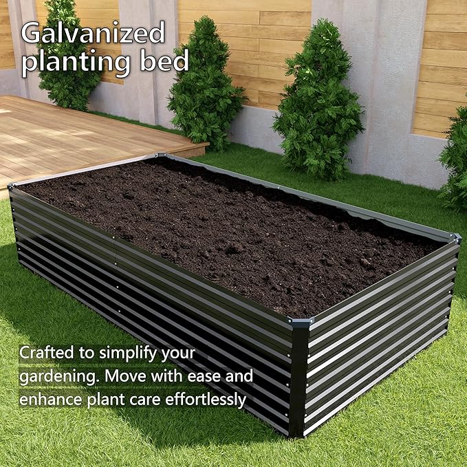 6x3x2FT Galvanized Raised Garden Bed Kit, Vegetable Plant Boxes-Rectangle Metal - Image 7