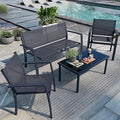 Shintenchi 4 Pieces Patio Furniture Set All Weather Textile Fabric Outdoor by Shintenchi